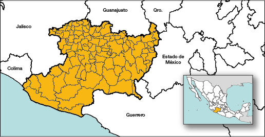 Mapa De Michoacan Mexico 2558